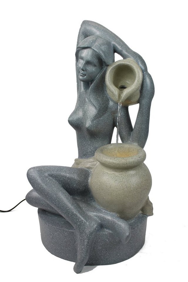 Arnusa Gartenbrunnen Springbrunnen 60 cm BK861 mit LED Beleuchtung Zimmerbrunnen, für den Innen- und Außenbereich Wasserspiel
