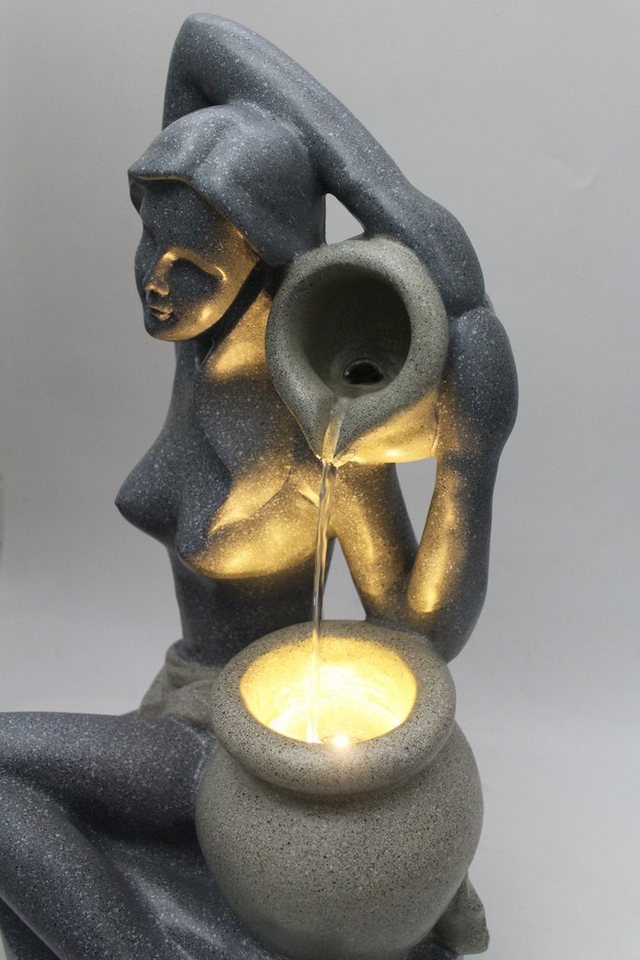Arnusa Gartenbrunnen Springbrunnen 60 cm BK861 mit LED Beleuchtung Zimmerbrunnen, für den Innen- und Außenbereich Wasserspiel Bild 3