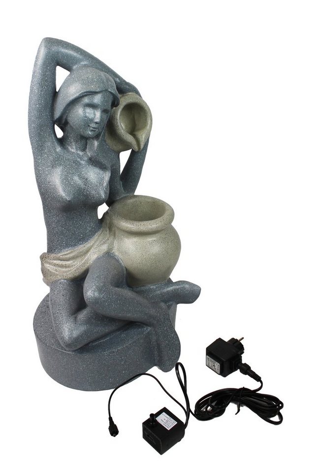 Arnusa Gartenbrunnen Springbrunnen 60 cm BK861 mit LED Beleuchtung Zimmerbrunnen, für den Innen- und Außenbereich Wasserspiel Bild 4
