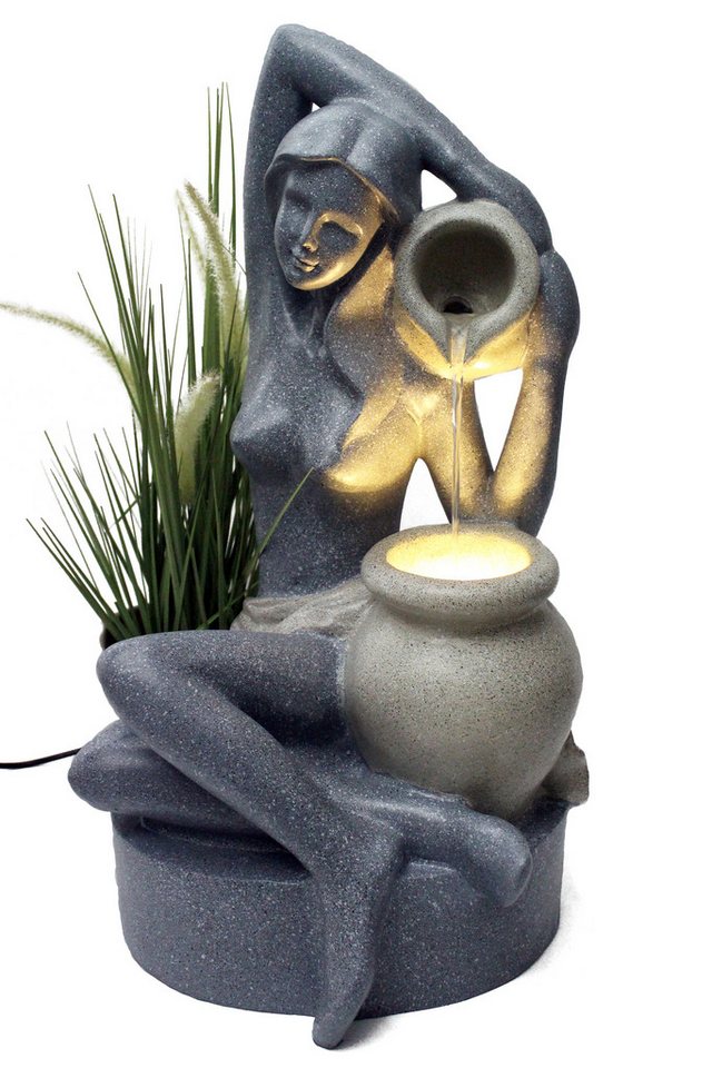 Arnusa Gartenbrunnen Springbrunnen 60 cm BK861 mit LED Beleuchtung Zimmerbrunnen, für den Innen- und Außenbereich Wasserspiel Bild 5