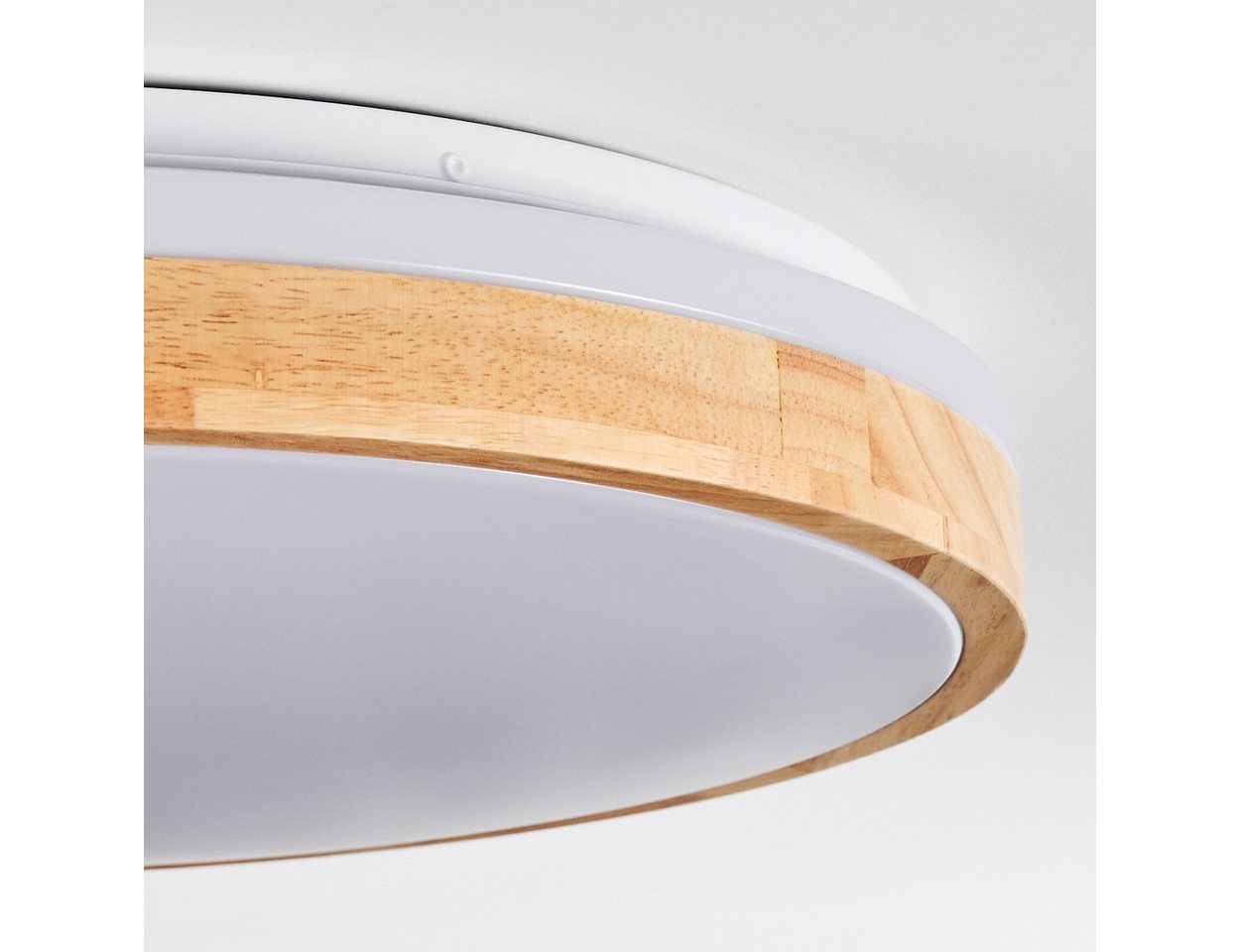 hofstein Deckenleuchte dimmbare Deckenlampe aus Metall/Bambus/Kunststoff in Weiß/Natur, LED fest integriert, 3000 - 6000 Kelvin, Leuchte Boho-Design, 4100 Lumen, 3000-6000 Kelvin, LED Fernbedienung Bild 2