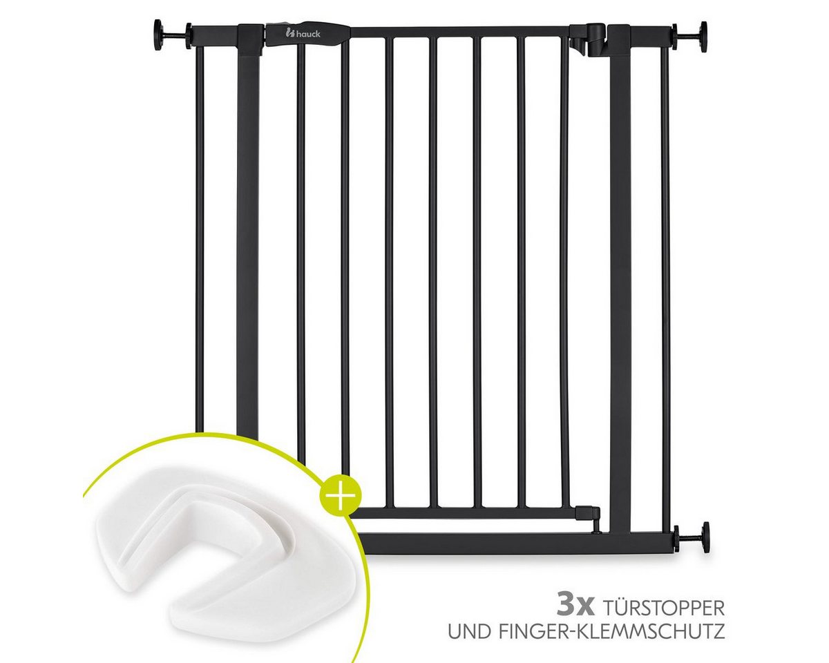 Hauck Türschutzgitter Open N Stop 2 - Black, Treppenschutzgitter Set 75–80 cm ohne Bohren mit 3x Klemmschutz Bild 5