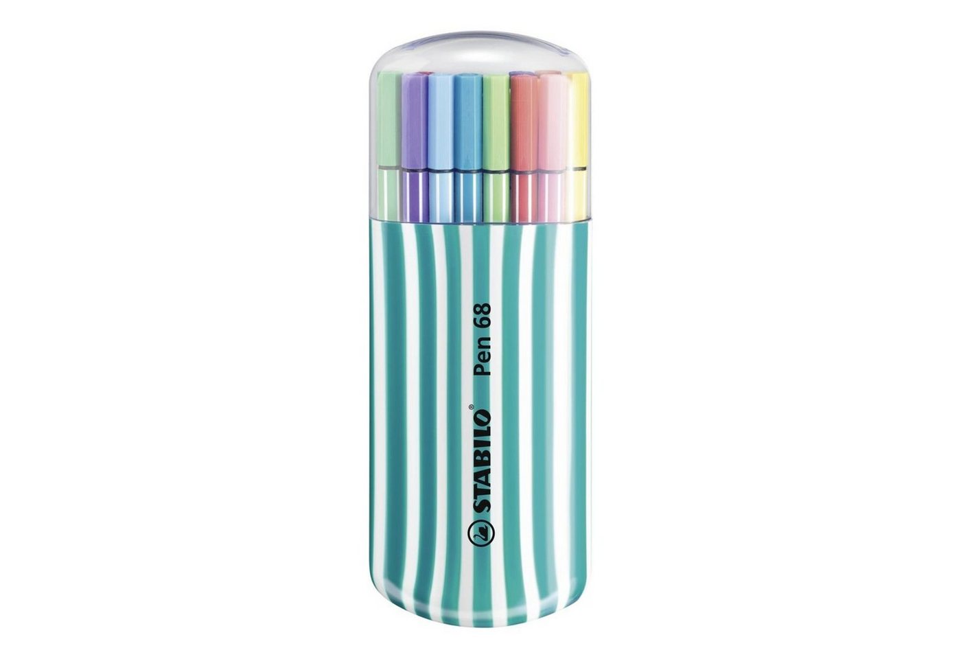 STABILO Filzstift STABILO Pen 68 Filzstift - 1 mm - 20er Zebrui-Etui türkis + weiß Bild 2