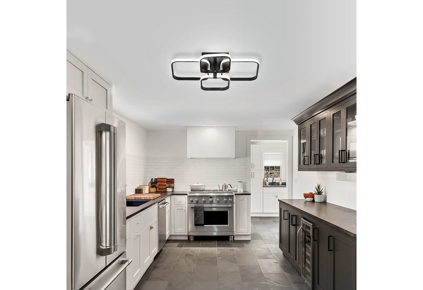Riserva Deckenleuchte LED Deckenleuchte Schwarz 45W 6500K Wohnzimmer Küche, LED wechselbar Bild 5