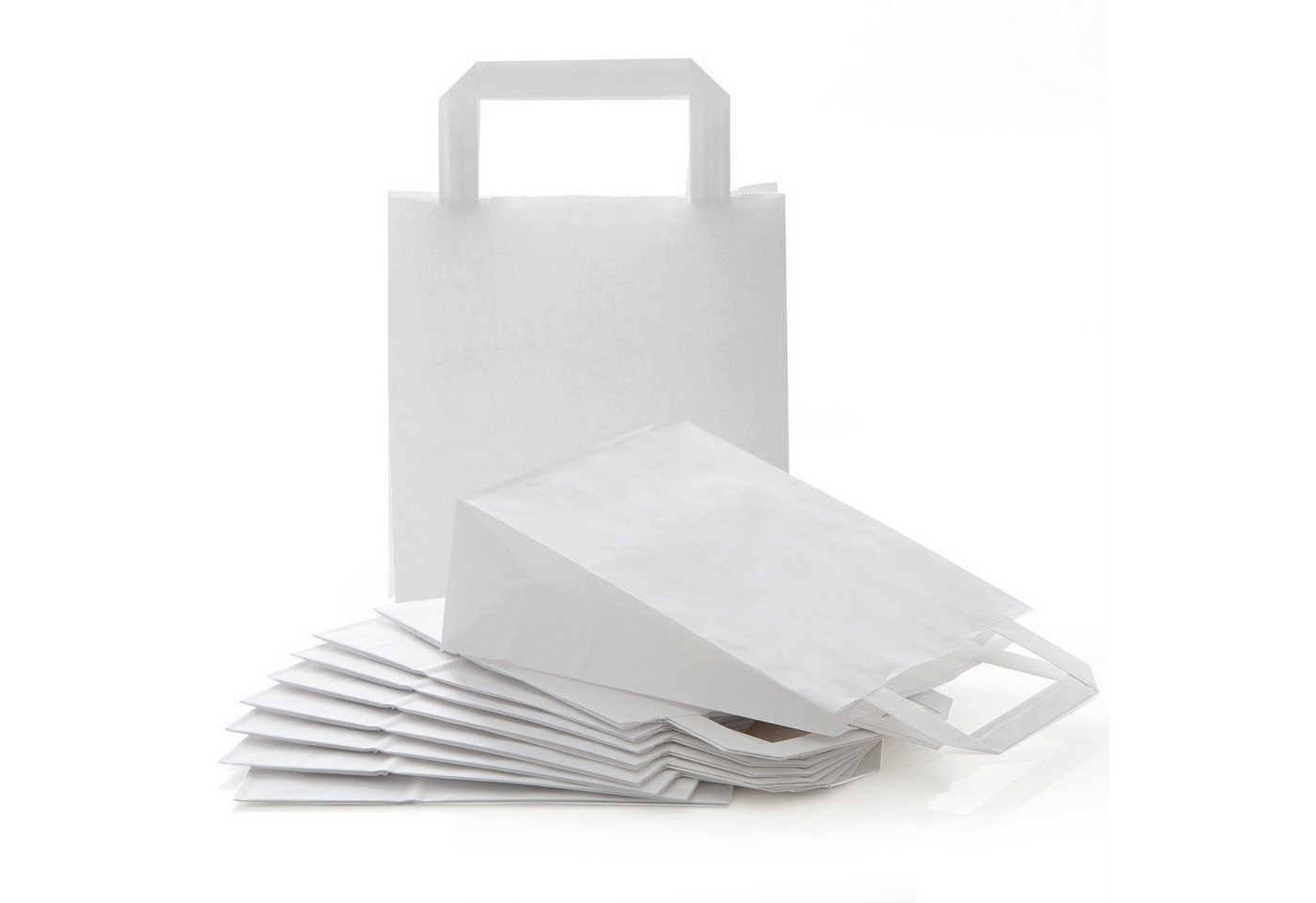 Logbuch-Verlag Geschenkpapier 10 kleine weiße neutrale Kraftpapier Papiertüte Papiertasche