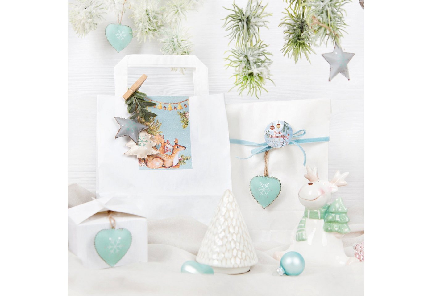 Logbuch-Verlag Geschenkpapier 10 kleine weiße neutrale Kraftpapier Papiertüte Papiertasche Bild 2