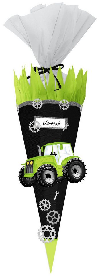 URSUS Schultüte URSUS Schultüten-Bastelset Easy Line Traktor - 68cm, Verschluss Krepp