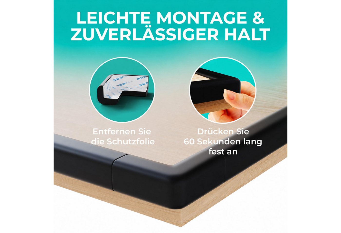 Diwzbyn Kindersicherung Kantenschutz aus Schaumstoff–2m Tischkantenschutz–Tischecken, Selbstklebender Schutz für Kinder, Bett, Fensterbank & Schreibtisch Bild 3