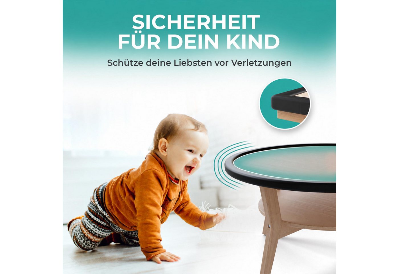 Diwzbyn Kindersicherung Kantenschutz aus Schaumstoff–2m Tischkantenschutz–Tischecken, Selbstklebender Schutz für Kinder, Bett, Fensterbank & Schreibtisch Bild 5