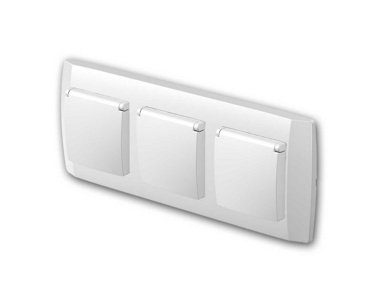 TEM Unterputz-Steckdose LOGIQ 3-fach Steckdose/DeckelWS weiß 250V~/16A