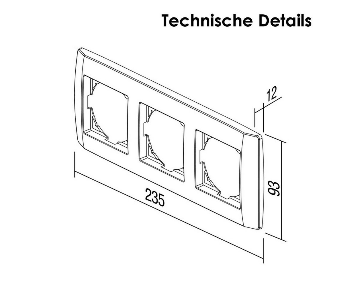 TEM Unterputz-Steckdose LOGIQ 3-fach Steckdose/DeckelWS weiß 250V~/16A Bild 3