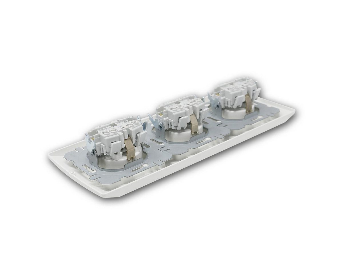 TEM Unterputz-Steckdose LOGIQ 3-fach Steckdose/DeckelWS weiß 250V~/16A Bild 5