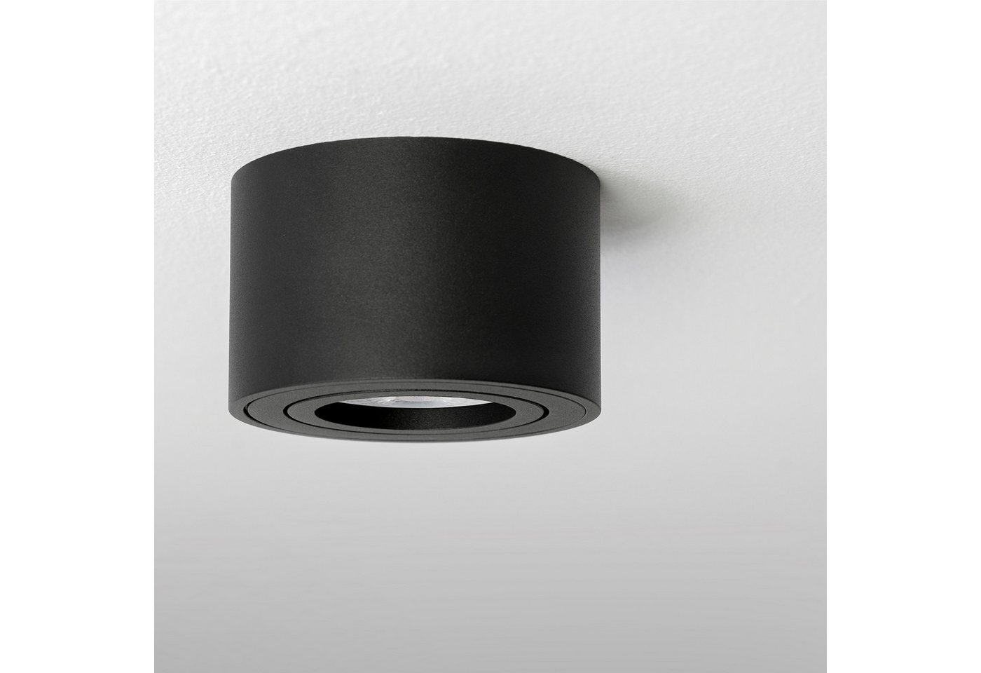 linovum LED Aufbaustrahler Deckenspot SMOL schwenkbar Schwarz mit LED 4W neutralweiß Aufbauspot, Neutralweiß