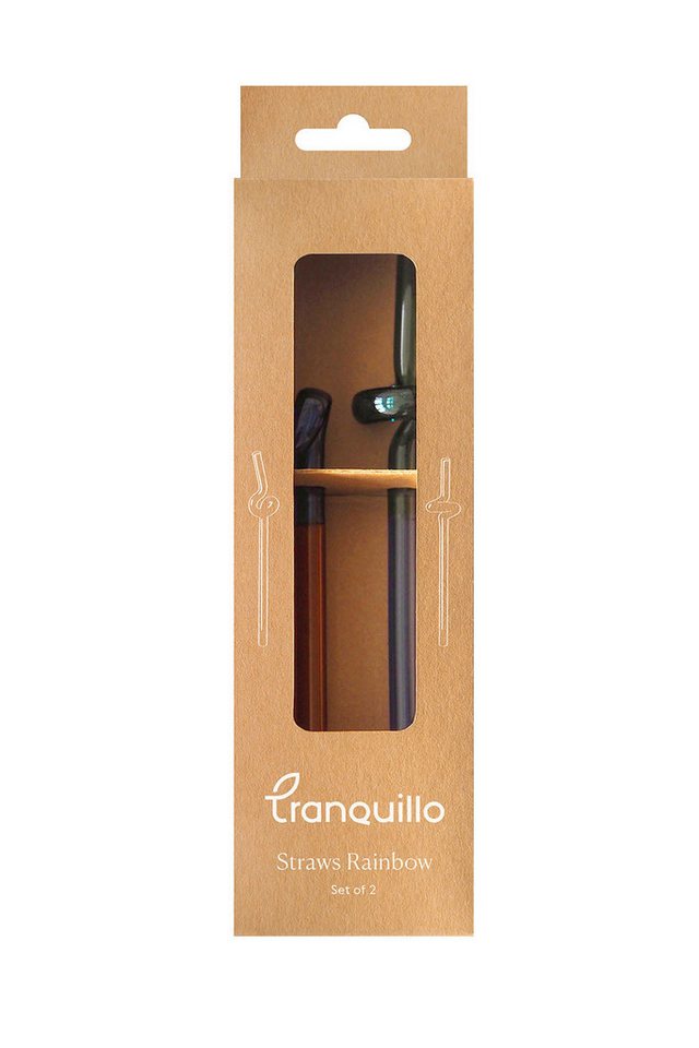 Tranquillo Trinkhalme Borosilikatglas RAINBOW 2er-Set Ø3cm gedreht spülmaschinengeeignet, (2-tlg., 2er-Set Strohhalme), bunte, gedrehte Glasstrohhalme aus Borosilikatglas Bild 2