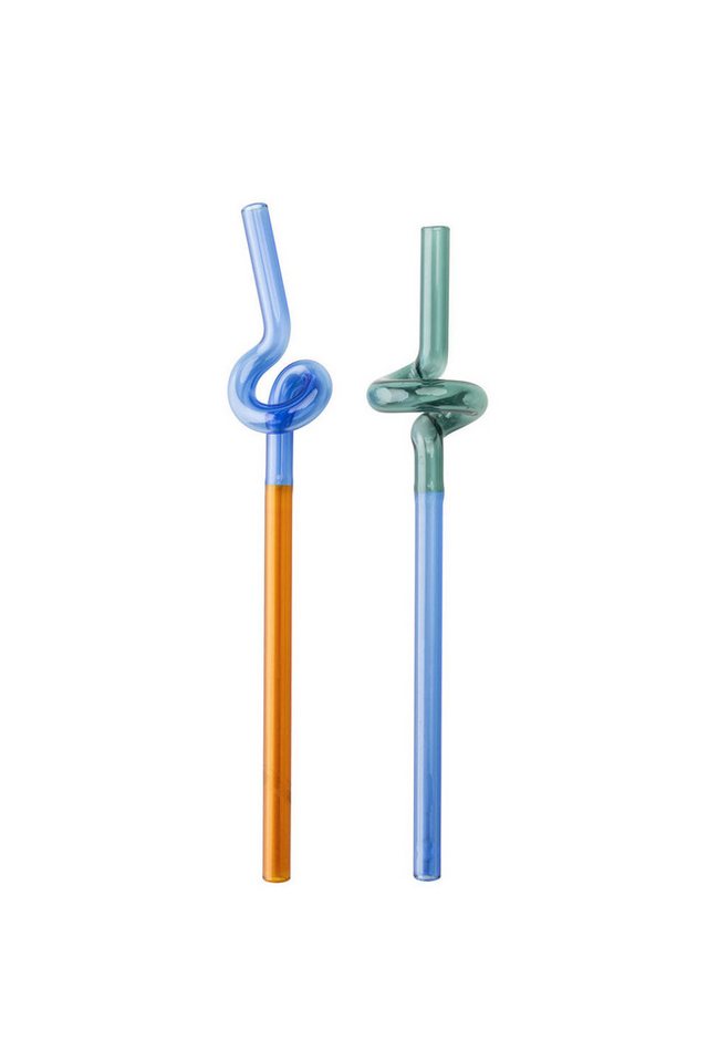 Tranquillo Trinkhalme Borosilikatglas RAINBOW 2er-Set Ø3cm gedreht spülmaschinengeeignet, (2-tlg., 2er-Set Strohhalme), bunte, gedrehte Glasstrohhalme aus Borosilikatglas Bild 3