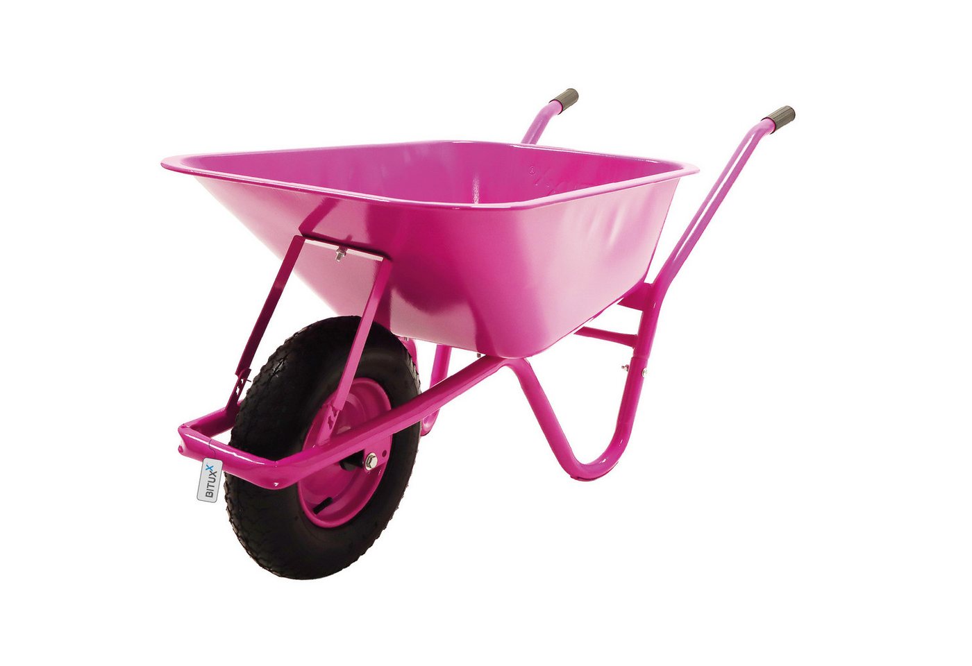 Bituxx Schubkarre 100 Liter 250 kg Pink, (MS-20004), 100 Liter Volumen, 250 kg, Stahlrahmen, Pulverberschichtet