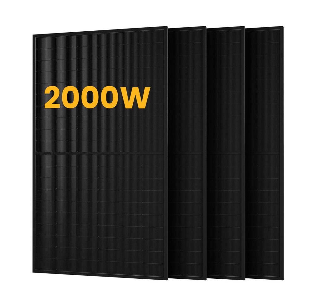 POWERNESS Balkonkraftwerk SunPro 500Wp Full Black Bifaziale Solarmodule, (Photovoltaik Glas-Glas, 4-St), Stecksystem: MC4-kompatible Stecker Bild 4