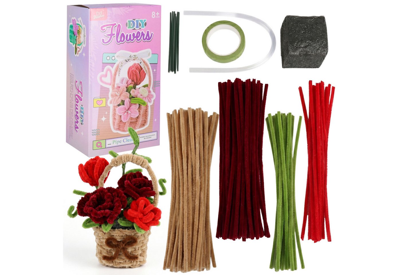 Sarcia.eu Basteldraht Pfeifenreiniger/Chenilledraht Blumen-DIY-Set für Mädchen ab 8 Bild 4