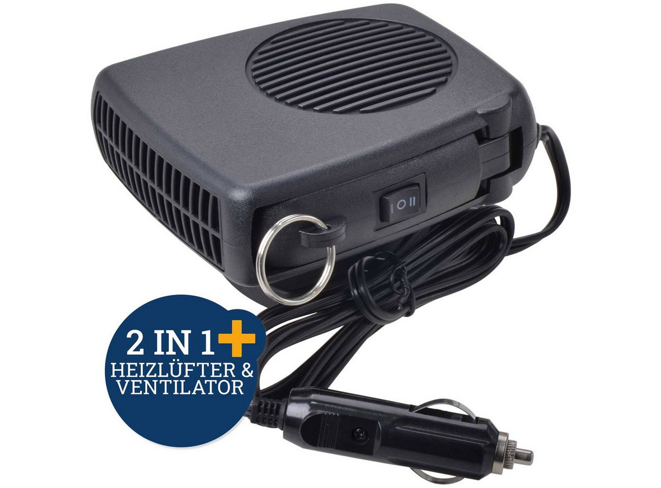 Filmer Heizlüfter Tragbarer Auto-Heizlüfter 12V 150W, Scheiben-Enteiser & Ventilator, mit Haltegriff/2 Modi: Heizen zur Enteisung Kühlen als Ventilator Bild 3