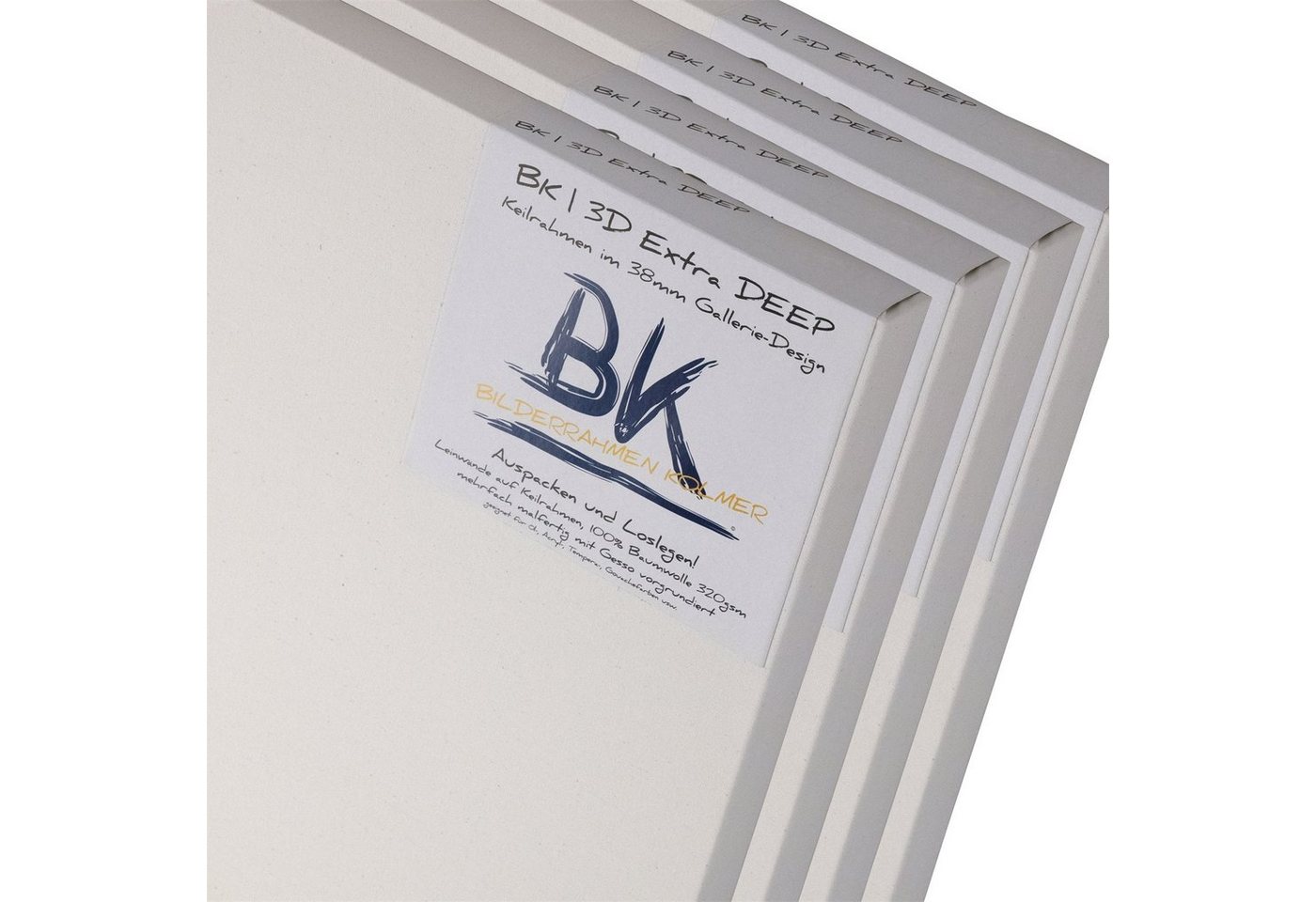 BK BILDERRAHMEN KOLMER Keilrahmen 4x BK DEEP EDGE KEILRAHMEN 60x80 cm, Leinwände extra hohen Keilrahmen, Malfertig. Einfach auspacken und loslegen. Bild 5
