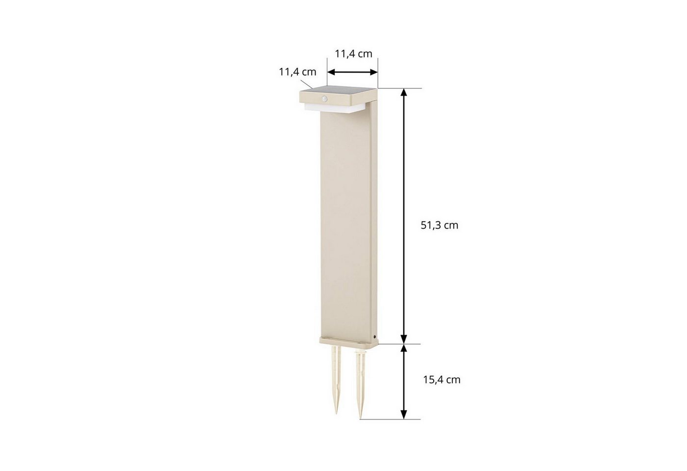 Lindby Außen-Stehlampe Eleazar, LED, Metall, Creme warmweiß IP44mit Bewegungsmelder, 1 x 4,5 W LED, warmweiß Bild 4
