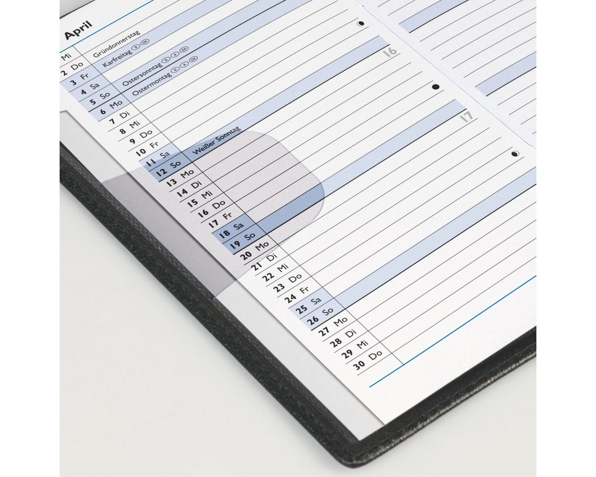 BRUNNEN Taschenkalender Taschenkalender 753 8,7x15,3cm 1 Monat/2 Seiten Kunstleder blau 2027 Bild 4