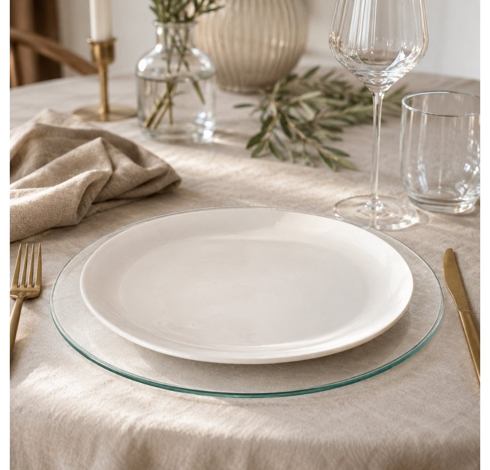 LebensWohnArt Tischplatte Glasplatte TERRY 30cm Rund 8mm Gehärtetes Glas Platzteller
