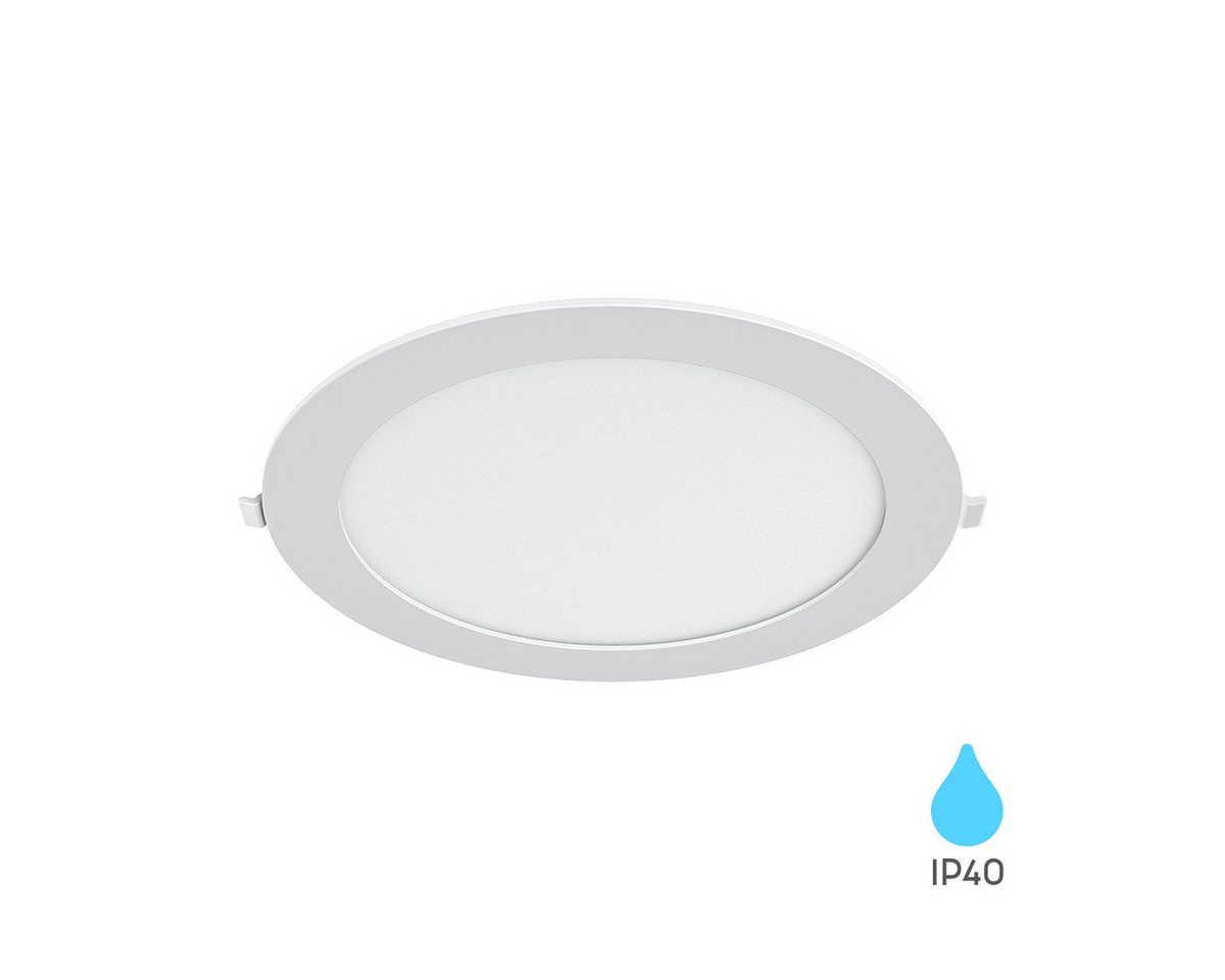 Braytron LED Einbaustrahler Einbauspot Panel Led 18W flach 205mm weiß 1760 Lumen, LED fest integriert, kaltweiß, Neutralweiß, 3CCT, Warmweiß, Intrigierter Trafo, 230V Anschluss, Flach, 3CCT Technologie Bild 2
