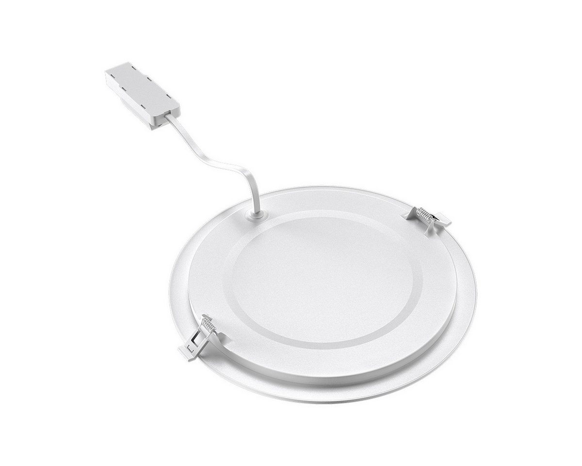 Braytron LED Einbaustrahler Einbauspot Panel Led 18W flach 205mm weiß 1760 Lumen, LED fest integriert, kaltweiß, Neutralweiß, 3CCT, Warmweiß, Intrigierter Trafo, 230V Anschluss, Flach, 3CCT Technologie Bild 3