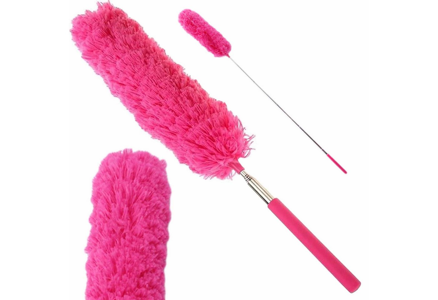 VERK GROUP Staubwedel Staubwedel Teleskop Staubfänger 36cm - 84cm (8-St), Staubwischer, Ausziehbar, Staub, Wedel