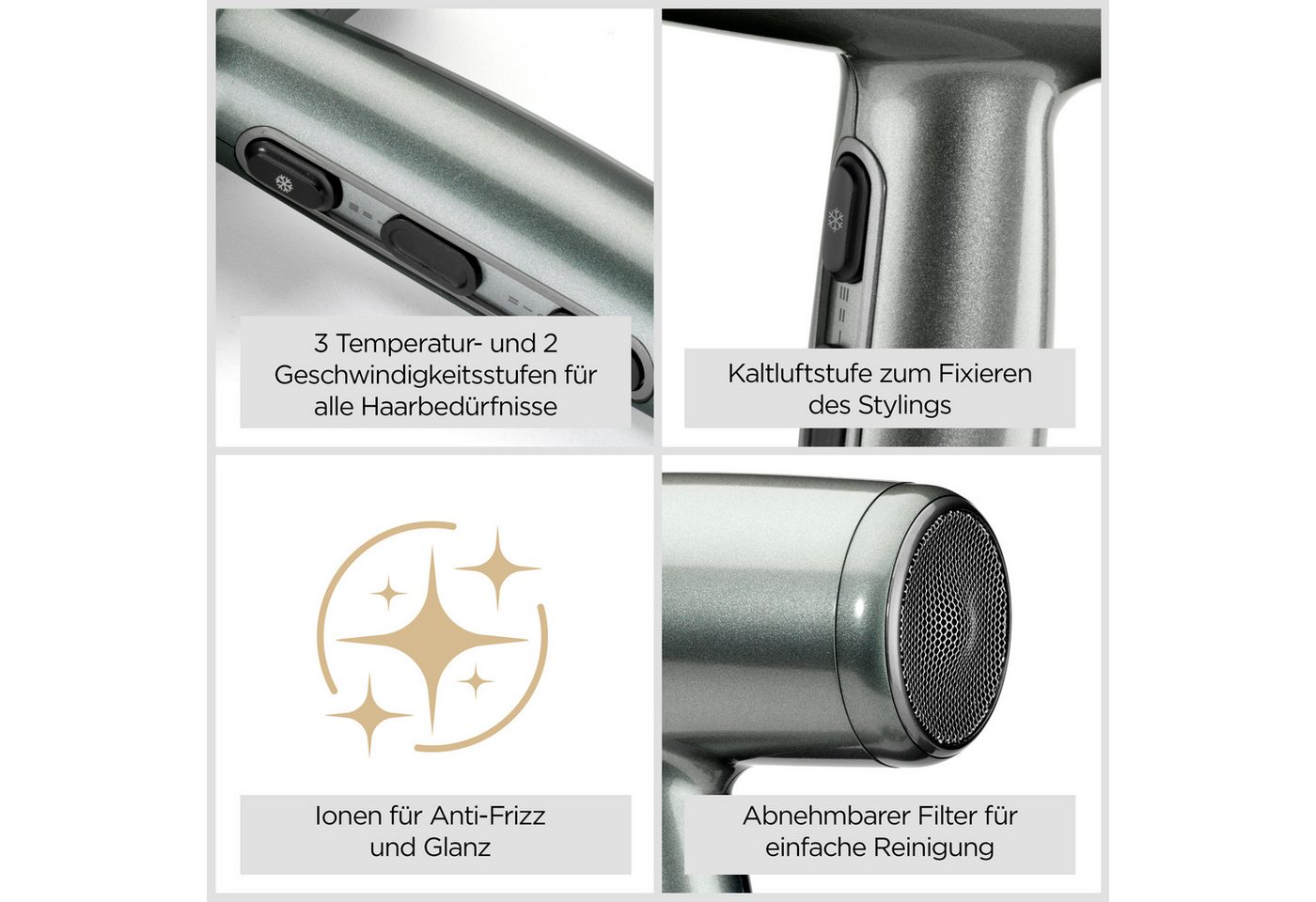 BaByliss Haartrockner Xanadu Haartrockner, D581DE, kompakter Ionen-Föhn, 2100 W, 2100W, Fön mit 1 Aufsatz, leicht und leistungsstark, kompakt Bild 5