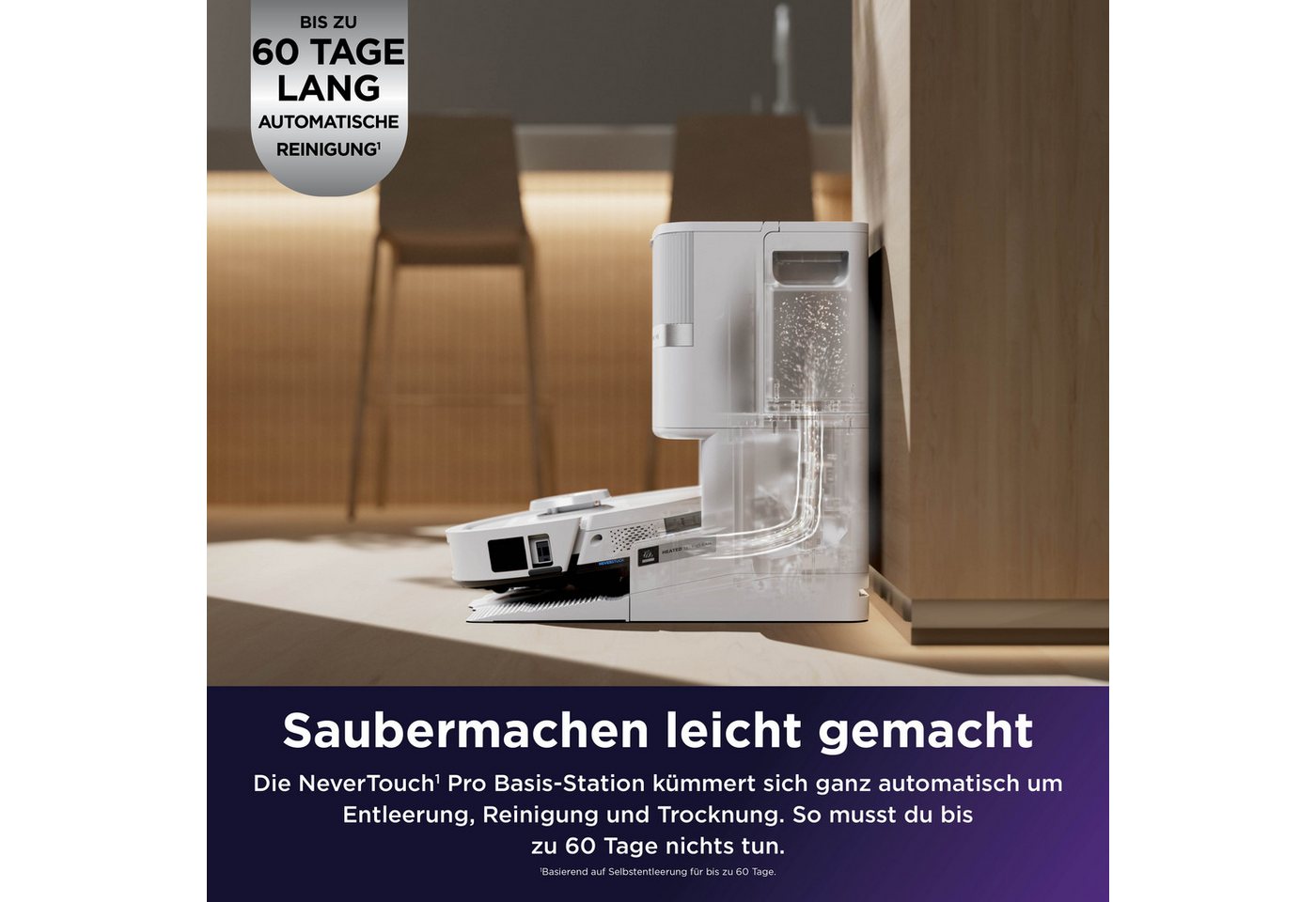 Shark Saugroboter Shark PowerDetect UV Reveal 2-in-1 Saug- und Wischroboter Schwarz, 650 W, beutellos, UV-Reveal-Technologie, 8 PowerDetect-Technologien Bild 3