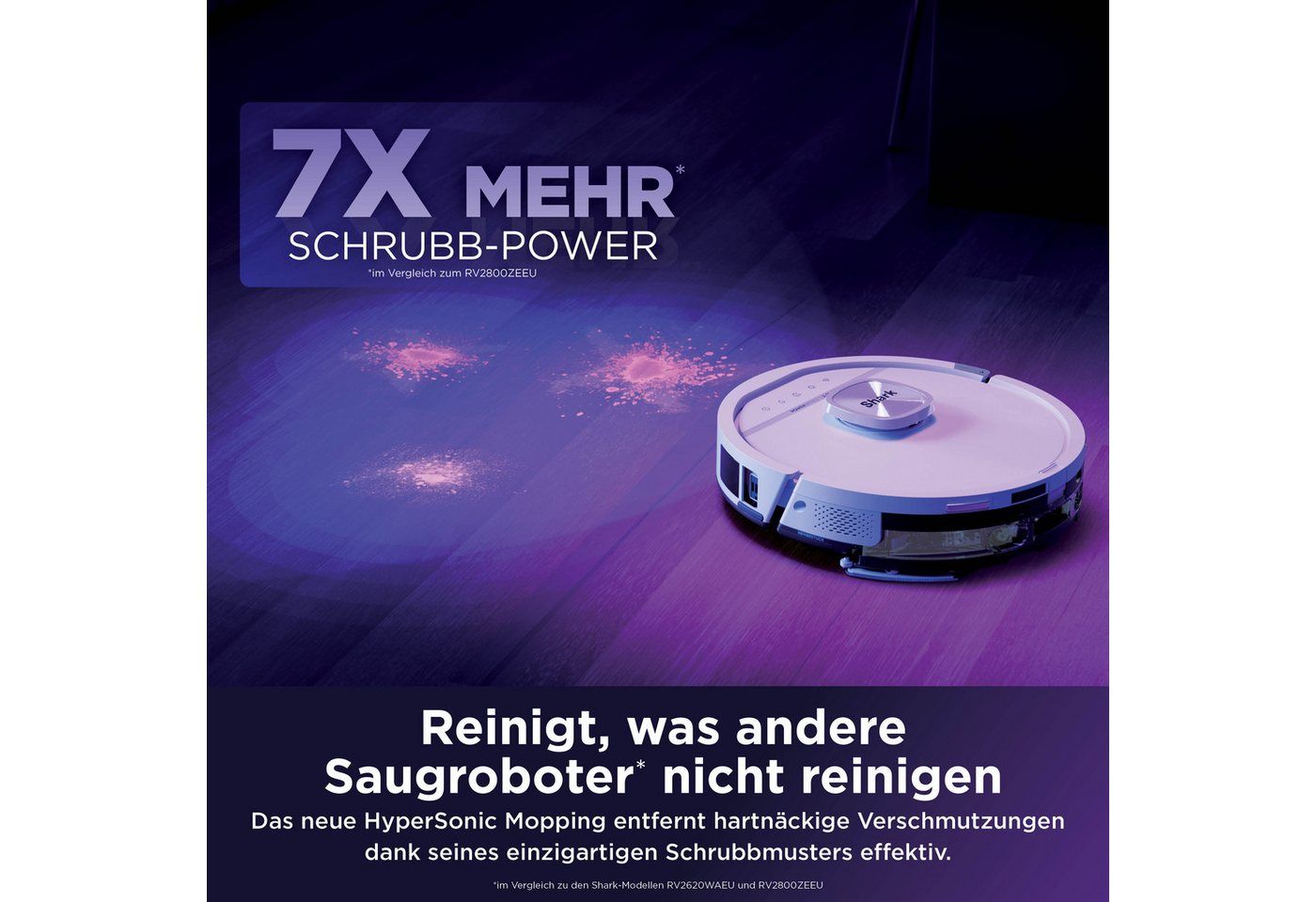 Shark Saugroboter Shark PowerDetect UV Reveal 2-in-1 Saug- und Wischroboter Schwarz, 650 W, beutellos, UV-Reveal-Technologie, 8 PowerDetect-Technologien Bild 4