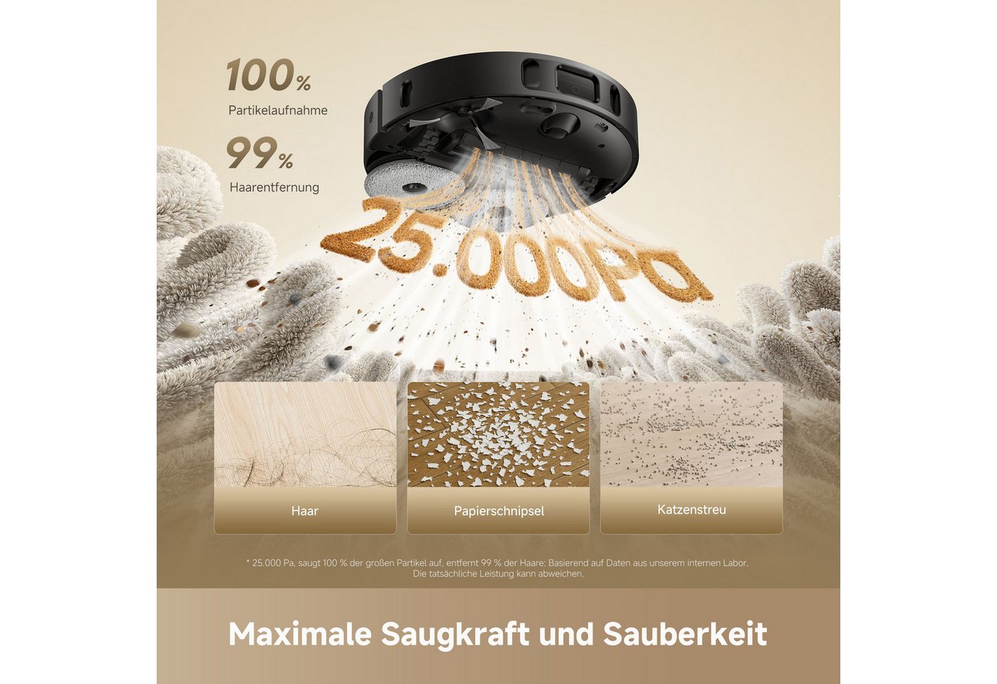 Dreame Saugroboter D30 Ultra Black, 700 W, mit Beutel, Absaugstation,Heißlufttrocknung, Kantenreinigung Bild 2