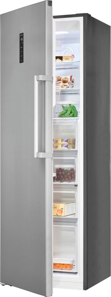 exquisit Gefrierschrank GS295-NF-H-040C inoxlook, 185 cm hoch, 60 cm breit, Viel Platz, starke Gefrierleistung & No Frost für eisfreies Gefrieren Bild 5