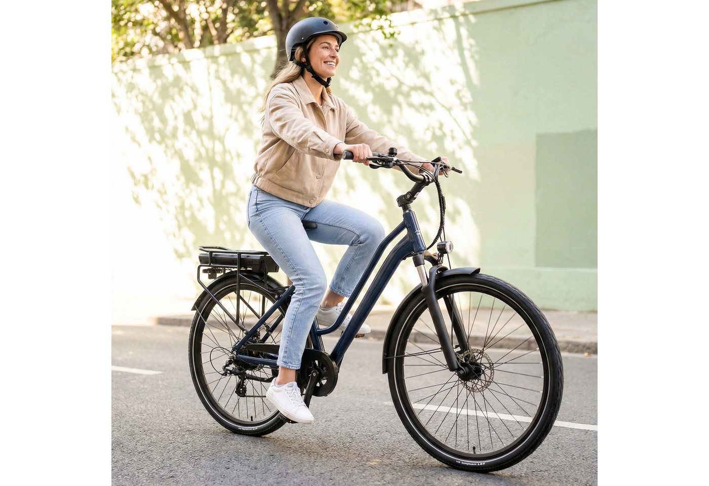 Vankel E-Bike Urban-7 E-Fahrrad Damen u. Herren 460WH Pedelec, 36V 70 km Reichweite, Kettenschaltung, Heckmotor, 460,8 Wh, Shimano,Scheibenbremsen, Kettenschaltung, E-bikes