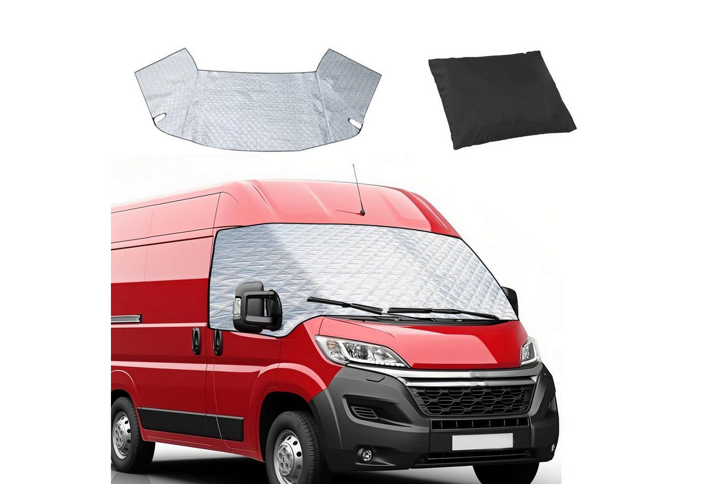LuxusKollektion Frontscheibenabdeckung Frontscheibenabdeckung Thermo für Fiat Ducato X250 290 Silver A