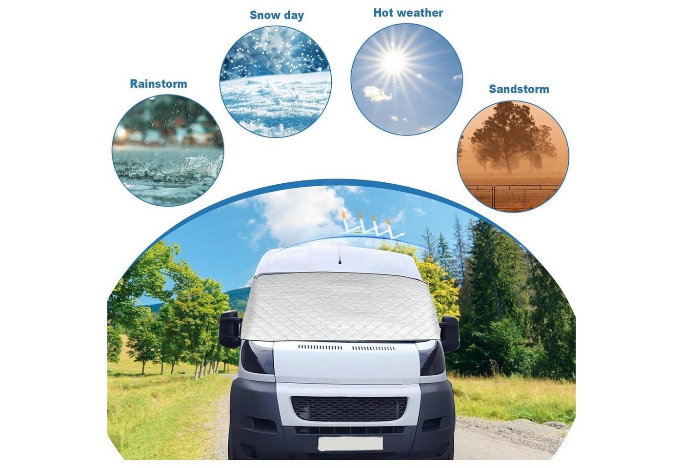 LuxusKollektion Frontscheibenabdeckung Frontscheibenabdeckung Thermo für Fiat Ducato X250 290 Silver A Bild 3