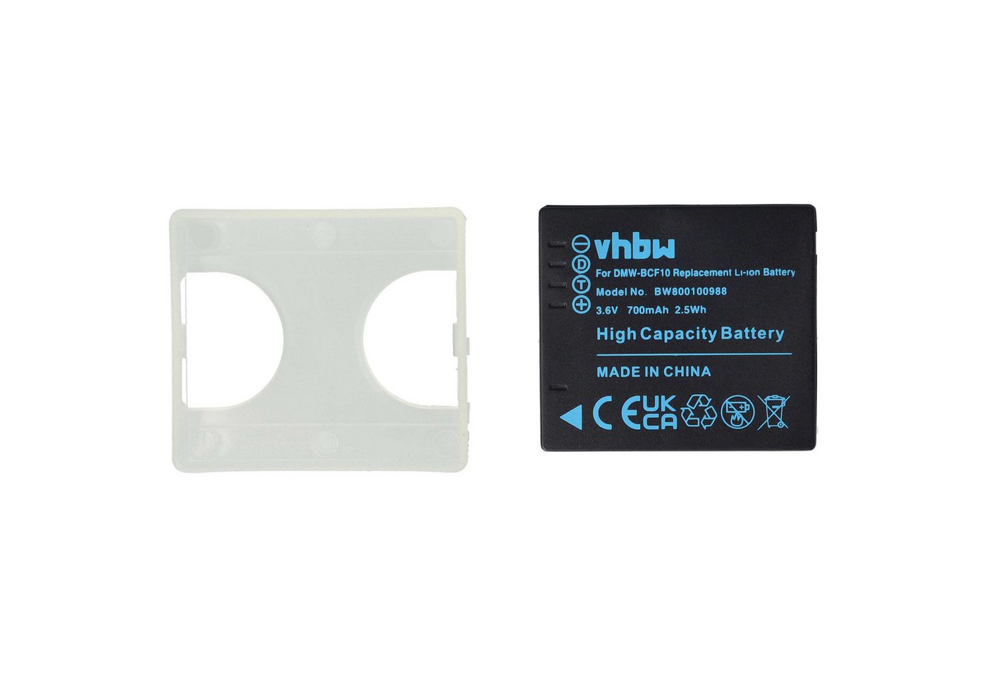vhbw Akku Ersatz für Panasonic DMW-BCF10, DMW-BCF10E für Kamera / Foto / Kamera-Akku Akku Li-Ion 700 mAh (3,6 V, 1 St), Leistungsfähiger Austausch-Akku für Digitalkamera, Spiegelreflexkamera