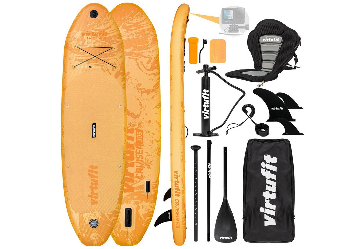 VirtuFit Inflatable SUP-Board VirtuFit Supboard Cruiser 305 Orange mit Kajak-Sitz Bild 2
