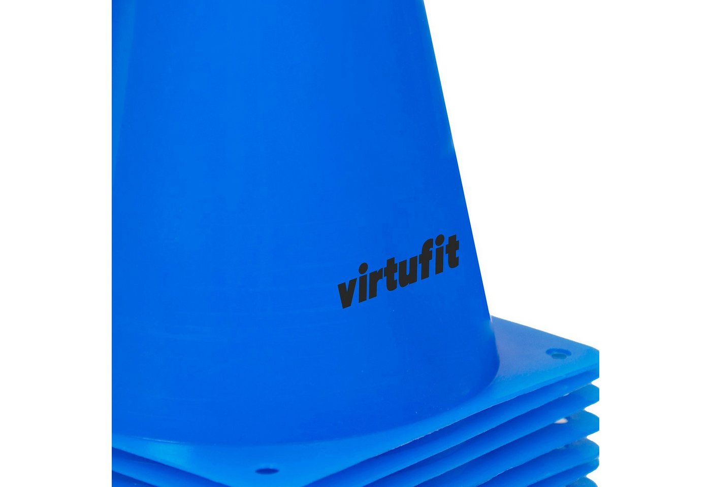 VirtuFit Markierungshütchen VirtuFit Markierungskegel Set 12 Stück 23 cm aus PE Kunststoff Blau Bild 2
