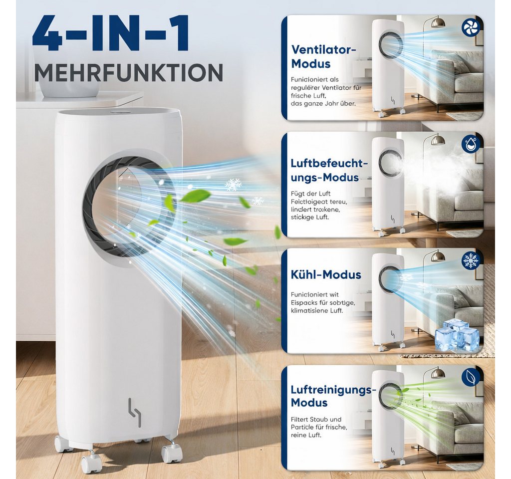 LOINTAIN Turmventilator 4-in-1 Turmkühlventilator ohne Flügel,Standventilator Bild 4