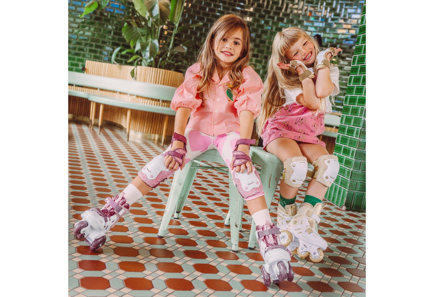 Cariboo Rollschuhe Set CARIBOO BALLERINA Inliner und Protektoren 2 Modi LED-Rollen Bild 4