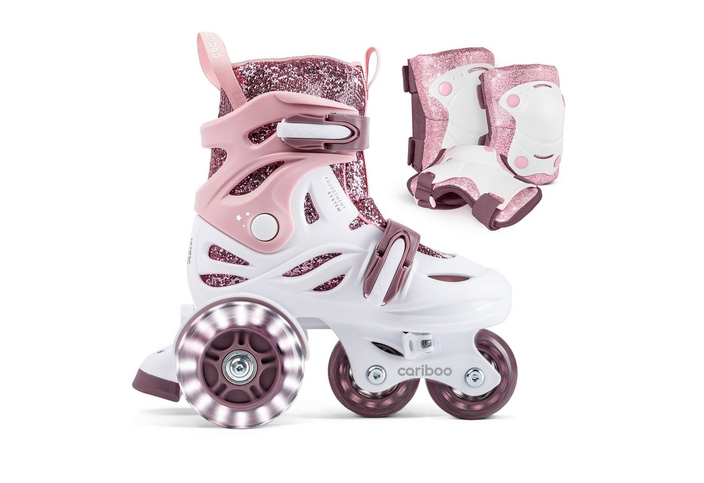 Cariboo Rollschuhe Set CARIBOO BALLERINA Inliner und Protektoren 2 Modi LED-Rollen Bild 5