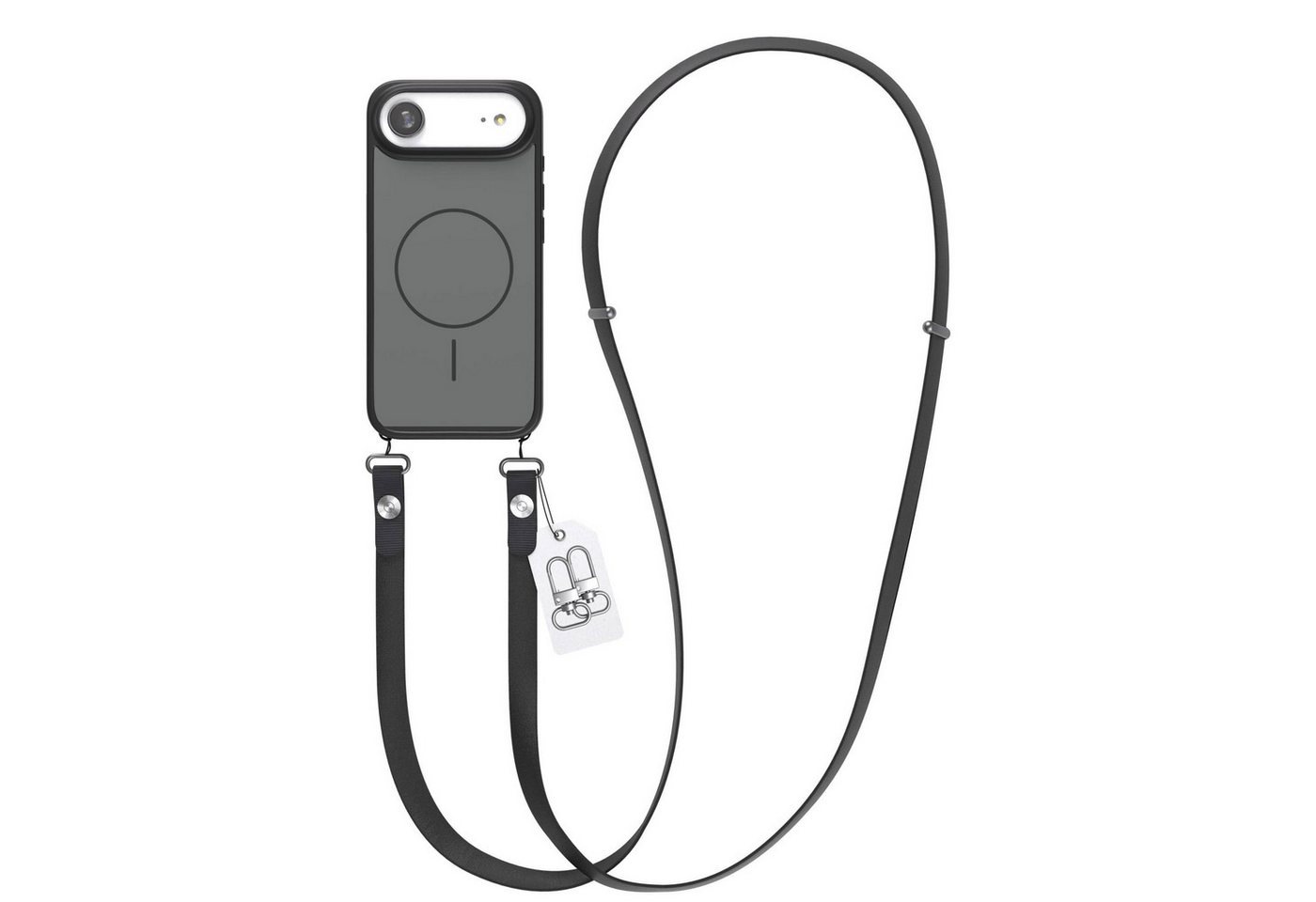 EAZY CASE Handykette Outdoor Case Thin MagSafe mit Band für Apple iPhone Air 6,5 Zoll, Outdoor Case mit Slim MagSafe Ring und Handykette in Schwarz Bild 5