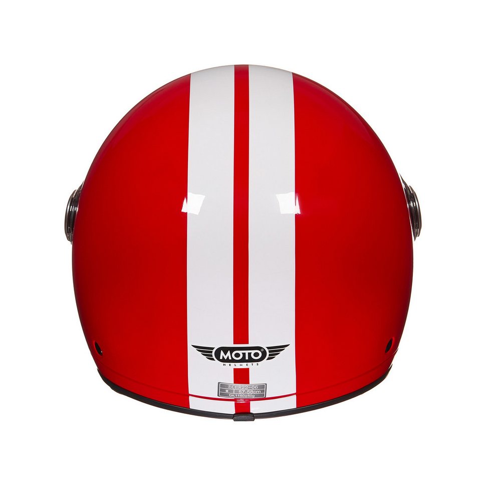MOTO HELMETS Motorradhelm Integralhelm Motorrad Full Helm AV-63 Shiny, Für Motorrad und Roller, Schnellverschluss, Sonnenvisier, nur 1050g
