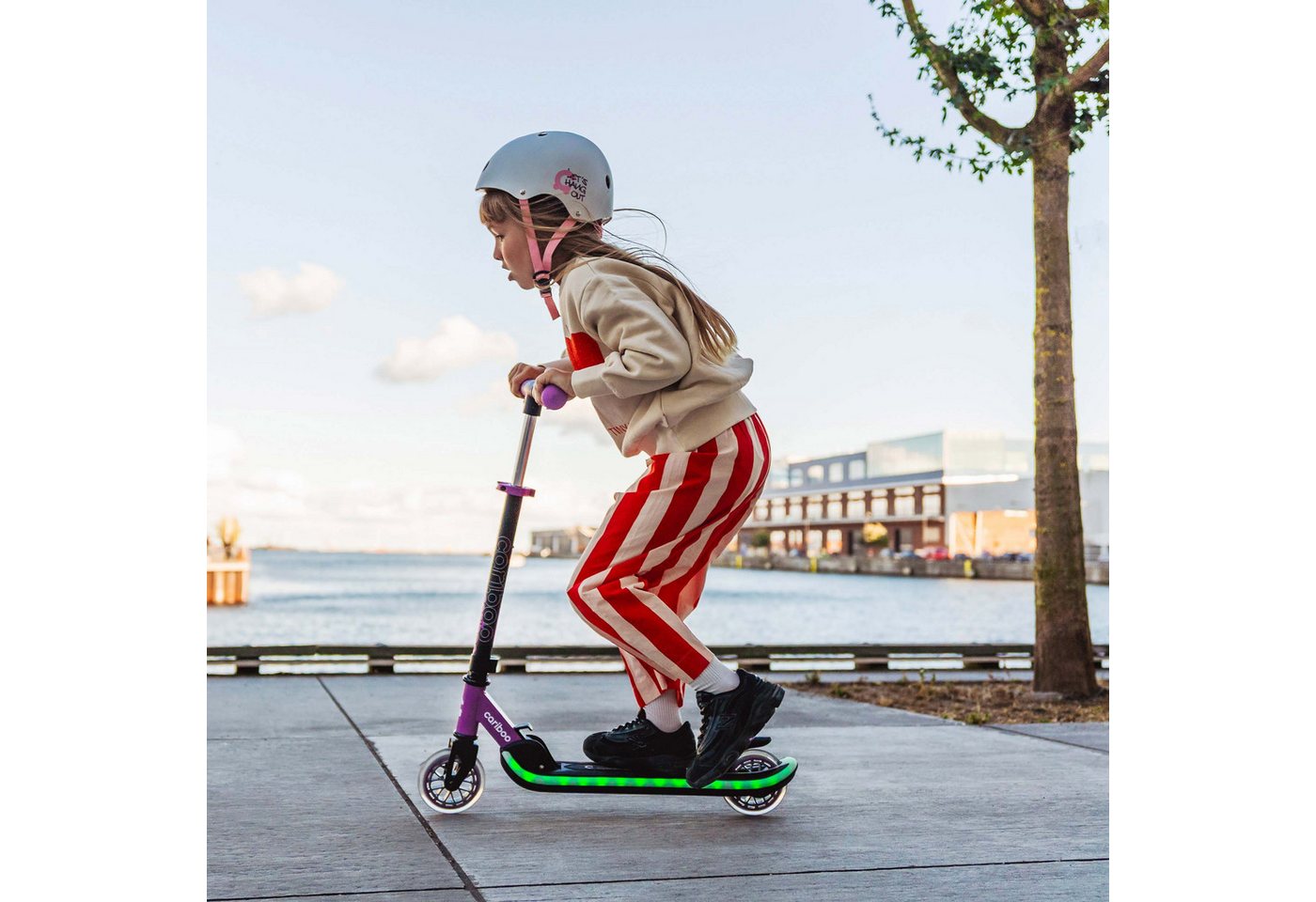 Cariboo Tretroller Zweirad-Kinderroller CARIBOO LEDSTAR leuchtendes LED-Deck 11 Modi Bild 2