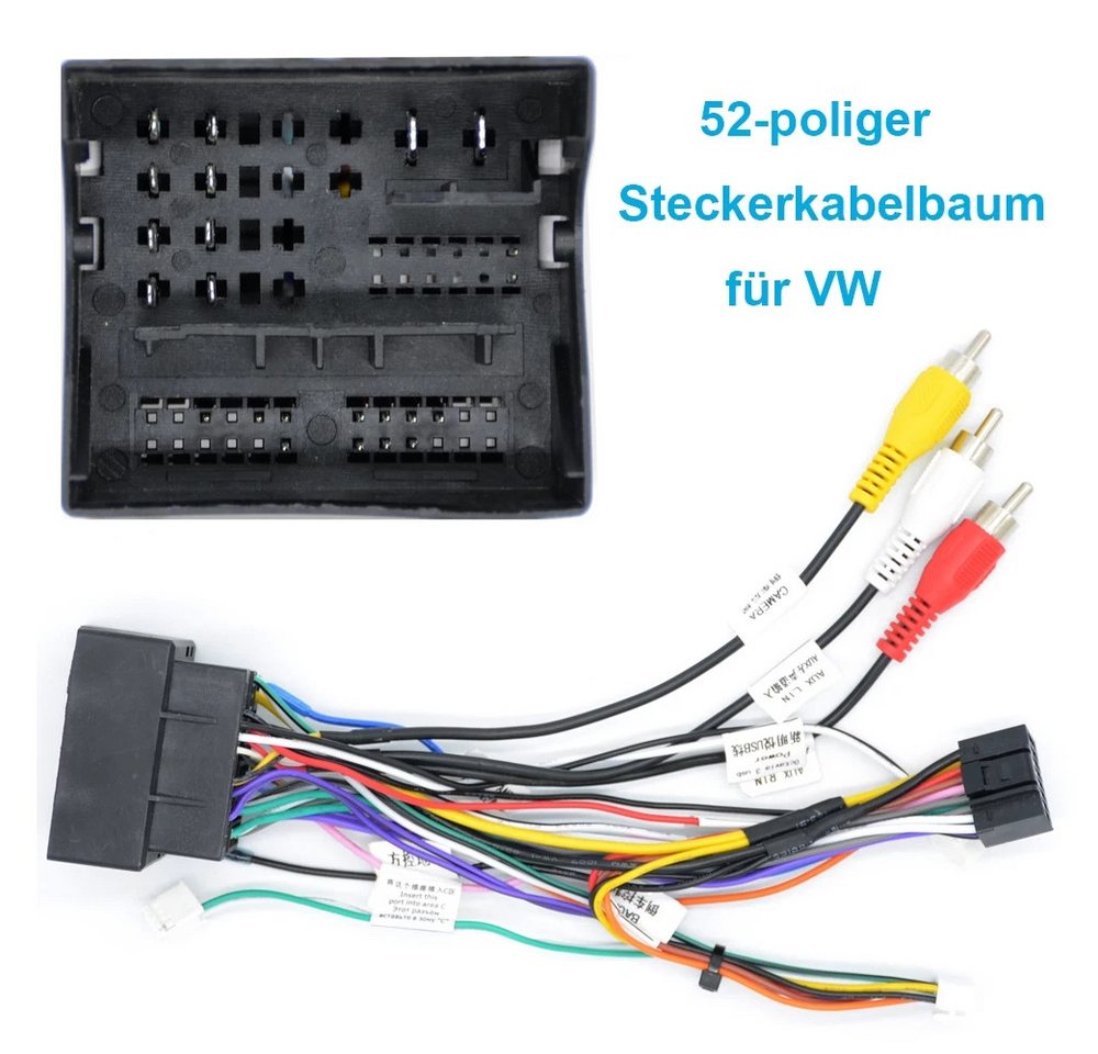 ESSGOO Autoradio-Kabelbaum 52-Pin Stromsteckeradapter Für VW Skoda 16Pin iSO Audio-Kabel Bild 3