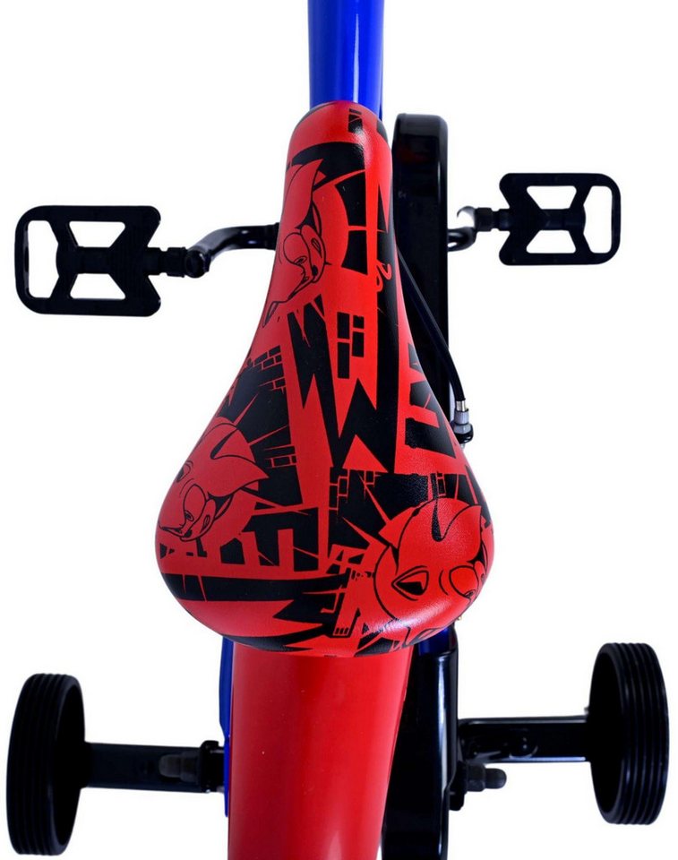 Volare Kinderfahrrad Turbo Crew Jungen 16 Zoll Blau Rot mit zwei Handbremsen, Kinderfahrrad, Jungenfahrrad, abnehmbare Stützräder, Luftreifen