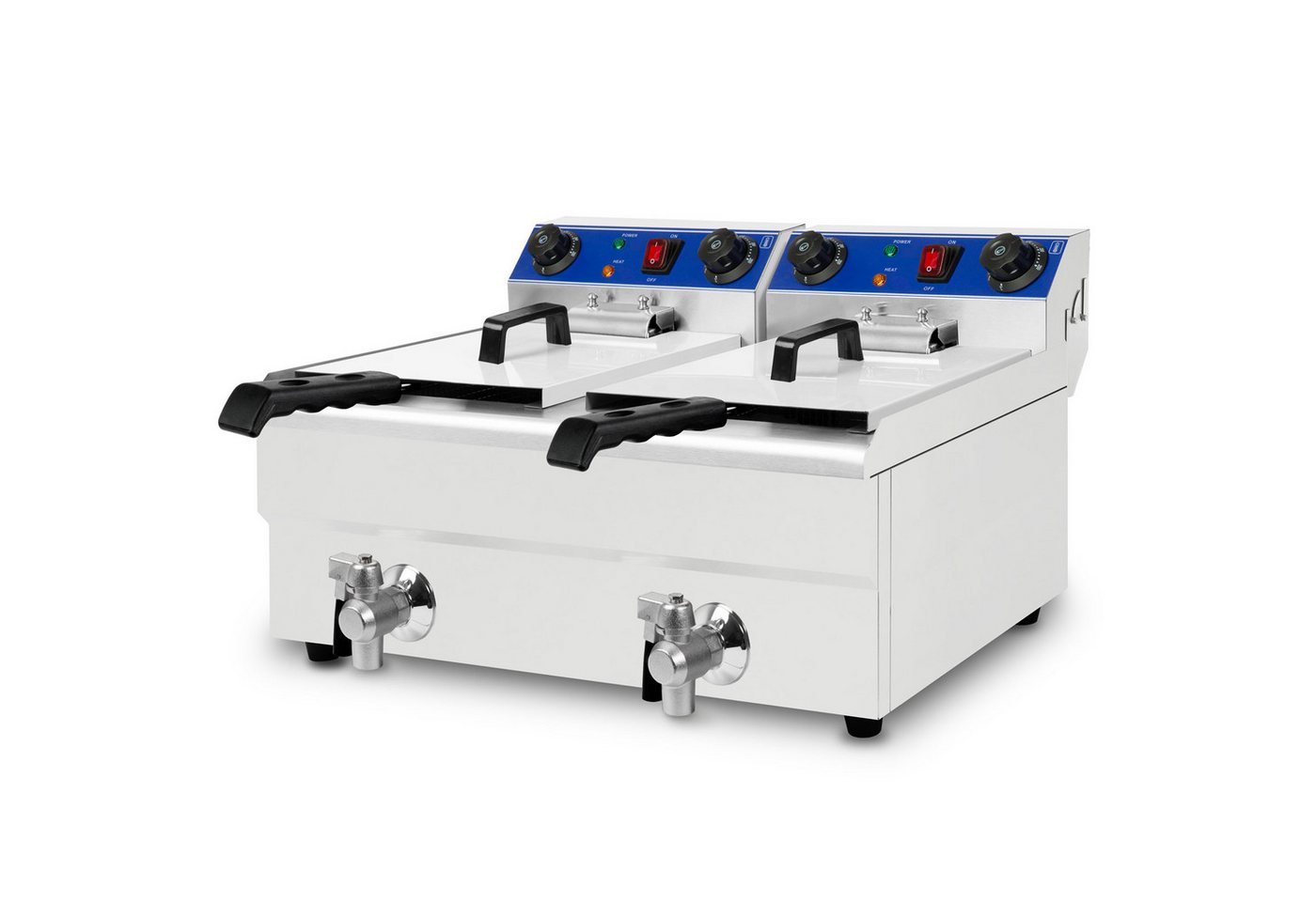 vertes Fritteuse, 3000 W, 230V, Kaltzonenprinzip, 2 Körbe, Gastro Fritöse Bild 2